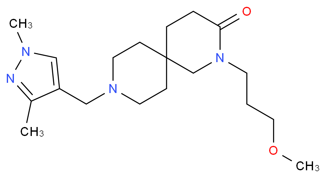 9-[(1,3-dimethyl-1H-pyrazol-4-yl)methyl]-2-(3-methoxypropyl)-2,9-diazaspiro[5.5]undecan-3-one_分子结构_CAS_)