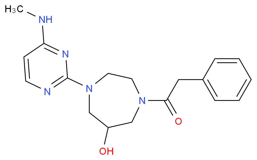 1-[4-(methylamino)pyrimidin-2-yl]-4-(phenylacetyl)-1,4-diazepan-6-ol_分子结构_CAS_)