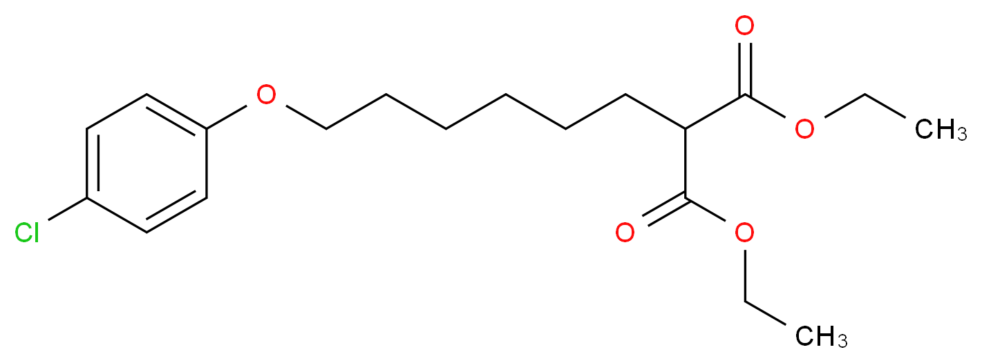 1,3-diethyl 2-[6-(4-chlorophenoxy)hexyl]propanedioate_分子结构_CAS_82258-39-7