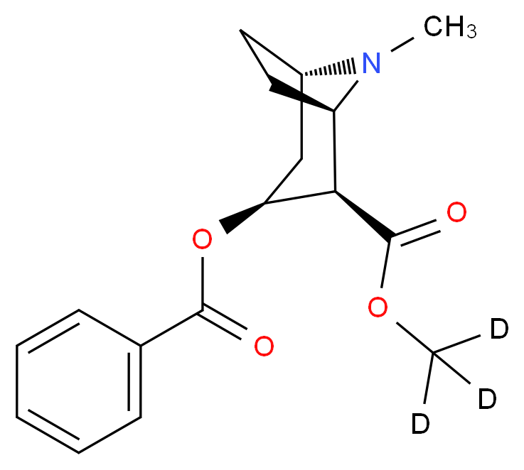 (<sup>2</sup>H<sub>3</sub>)methyl (1R,2R,3S,5S)-3-(benzoyloxy)-8-methyl-8-azabicyclo[3.2.1]octane-2-carboxylate_分子结构_CAS_65266-73-1