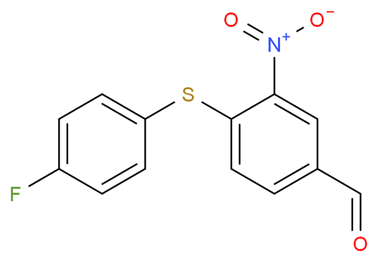 4-[(4-Fluorophenyl)sulfanyl]-3-nitrobenzenecarbaldehyde_分子结构_CAS_)