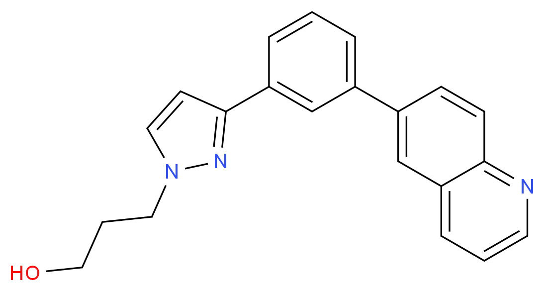 3-{3-[3-(6-quinolinyl)phenyl]-1H-pyrazol-1-yl}-1-propanol_分子结构_CAS_)
