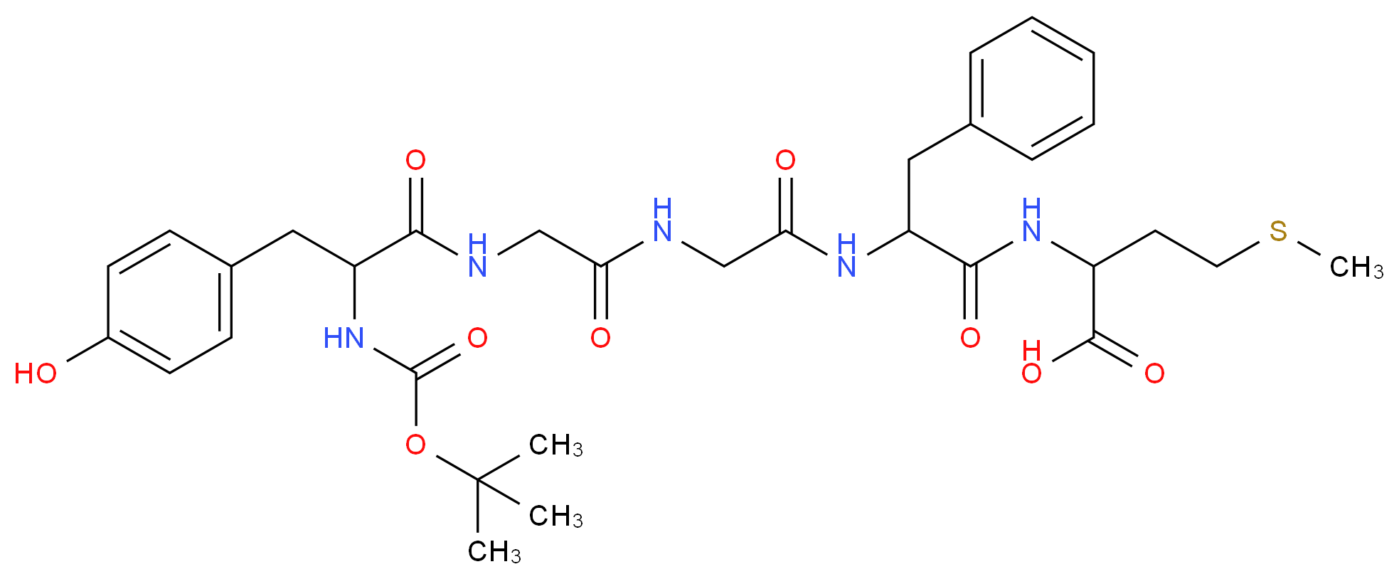N-&alpha;-t-BOC-(Met5)-ENKEPHALIN_分子结构_CAS_)