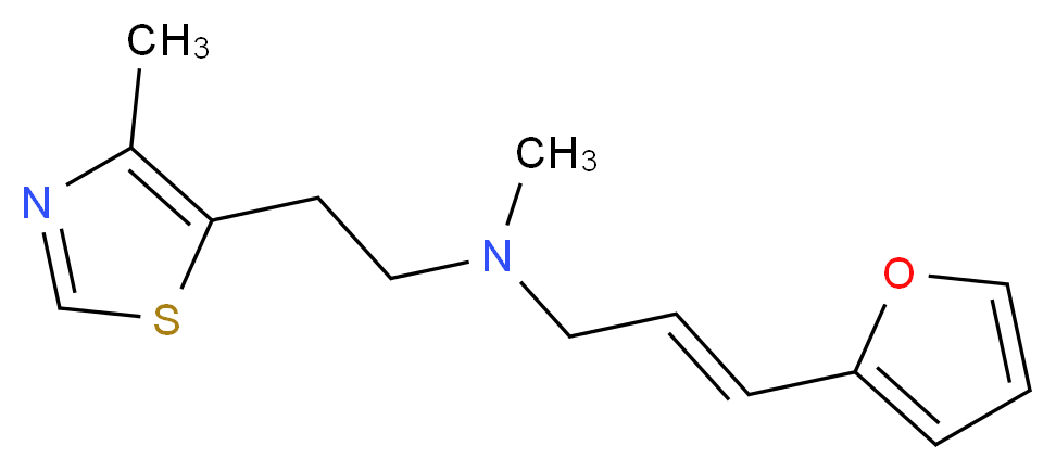 (2E)-3-(2-furyl)-N-methyl-N-[2-(4-methyl-1,3-thiazol-5-yl)ethyl]prop-2-en-1-amine_分子结构_CAS_)