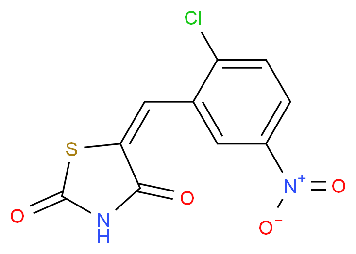 (5E)-5-[(2-chloro-5-nitrophenyl)methylidene]-1,3-thiazolidine-2,4-dione_分子结构_CAS_312608-20-1