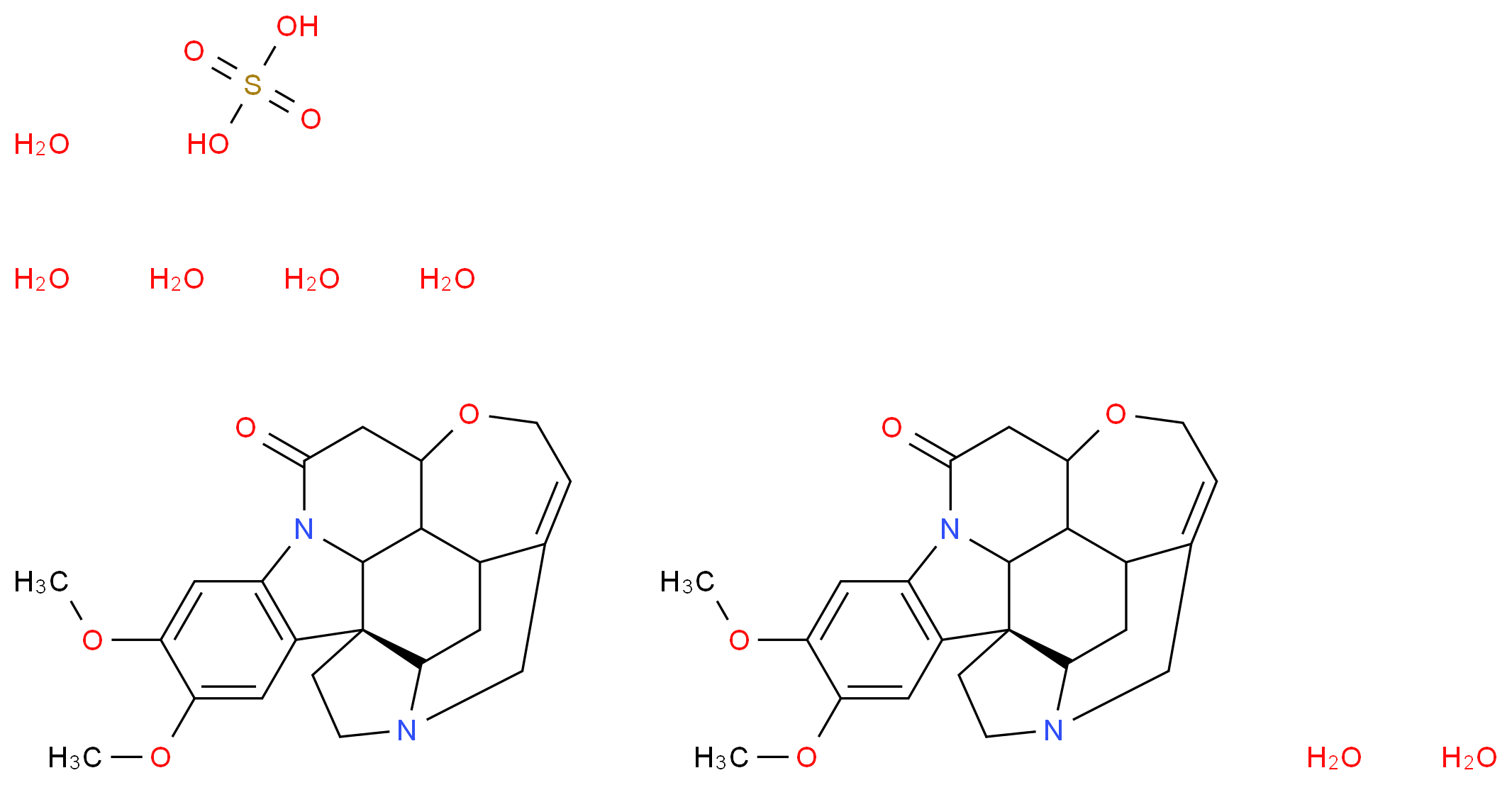 硫酸二甲基马钱子碱酯水合物_分子结构_CAS_652154-10-4)