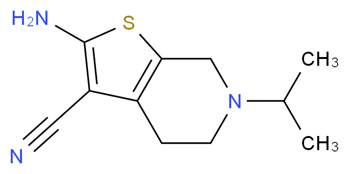 2-amino-6-(propan-2-yl)-4H,5H,6H,7H-thieno[2,3-c]pyridine-3-carbonitrile_分子结构_CAS_26830-40-0)