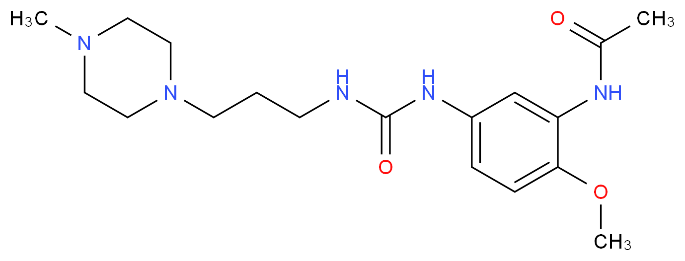 N-{2-methoxy-5-[({[3-(4-methylpiperazin-1-yl)propyl]amino}carbonyl)amino]phenyl}acetamide_分子结构_CAS_)