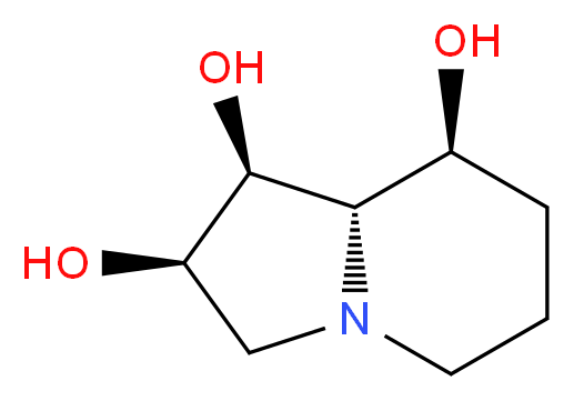 (1S,2R,8S,8aS)-octahydroindolizine-1,2,8-triol_分子结构_CAS_72741-87-8