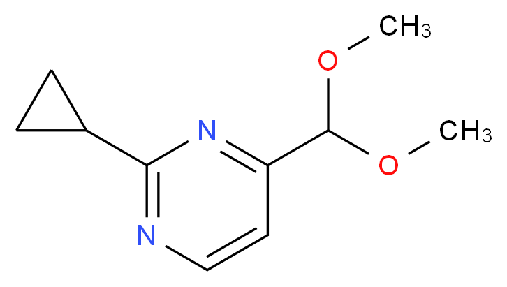 2-cyclopropyl-4-(dimethoxymethyl)pyrimidine_分子结构_CAS_914348-07-5