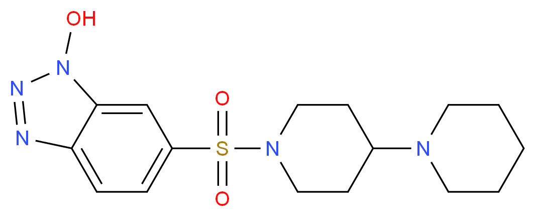 6-{[4-(piperidin-1-yl)piperidin-1-yl]sulfonyl}-1H-1,2,3-benzotriazol-1-ol_分子结构_CAS_227471-63-8