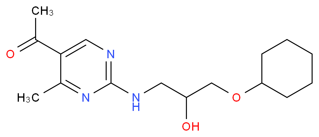 1-(2-{[3-(cyclohexyloxy)-2-hydroxypropyl]amino}-4-methylpyrimidin-5-yl)ethanone_分子结构_CAS_)