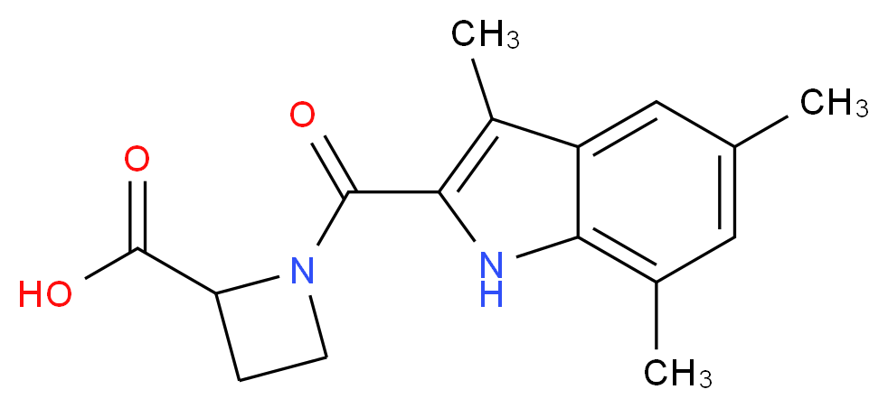 1-[(3,5,7-trimethyl-1H-indol-2-yl)carbonyl]-2-azetidinecarboxylic acid_分子结构_CAS_)