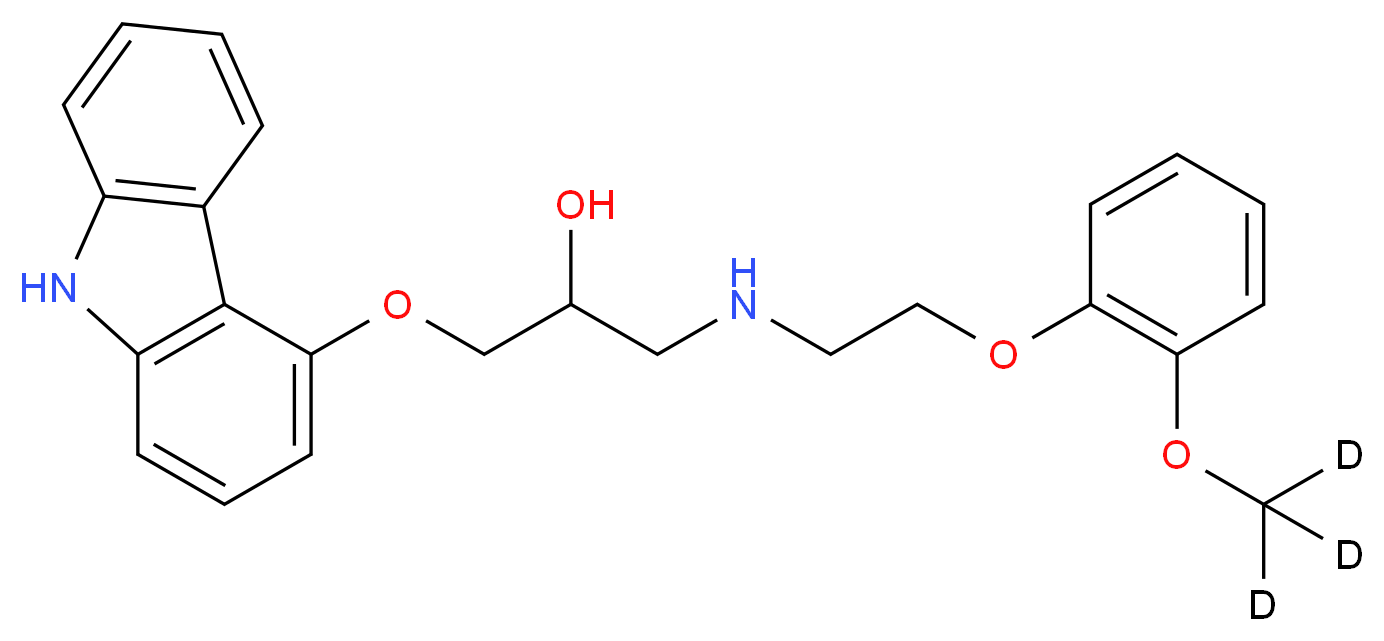 [3-(9H-carbazol-4-yloxy)-2-hydroxypropyl]({2-[2-(<sup>2</sup>H<sub>3</sub>)methoxyphenoxy]ethyl})amine_分子结构_CAS_1020719-25-8