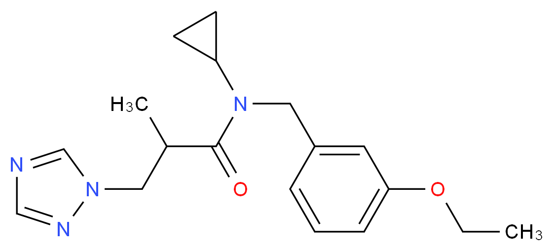 N-cyclopropyl-N-(3-ethoxybenzyl)-2-methyl-3-(1H-1,2,4-triazol-1-yl)propanamide_分子结构_CAS_)