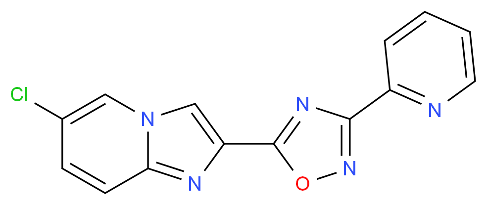 6-chloro-2-[3-(2-pyridinyl)-1,2,4-oxadiazol-5-yl]imidazo[1,2-a]pyridine_分子结构_CAS_)