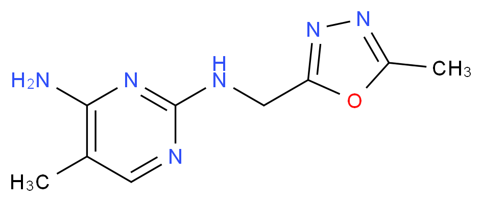 5-methyl-N~2~-[(5-methyl-1,3,4-oxadiazol-2-yl)methyl]-2,4-pyrimidinediamine_分子结构_CAS_)