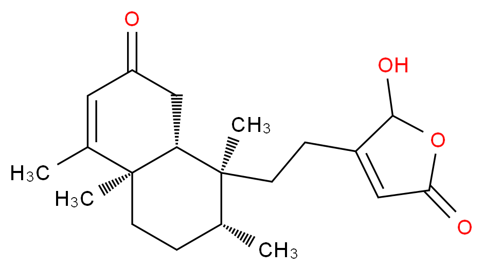 4-{2-[(1S,2R,4aR,8aR)-1,2,4a,5-tetramethyl-7-oxo-1,2,3,4,4a,7,8,8a-octahydronaphthalen-1-yl]ethyl}-5-hydroxy-2,5-dihydrofuran-2-one_分子结构_CAS_165459-53-0