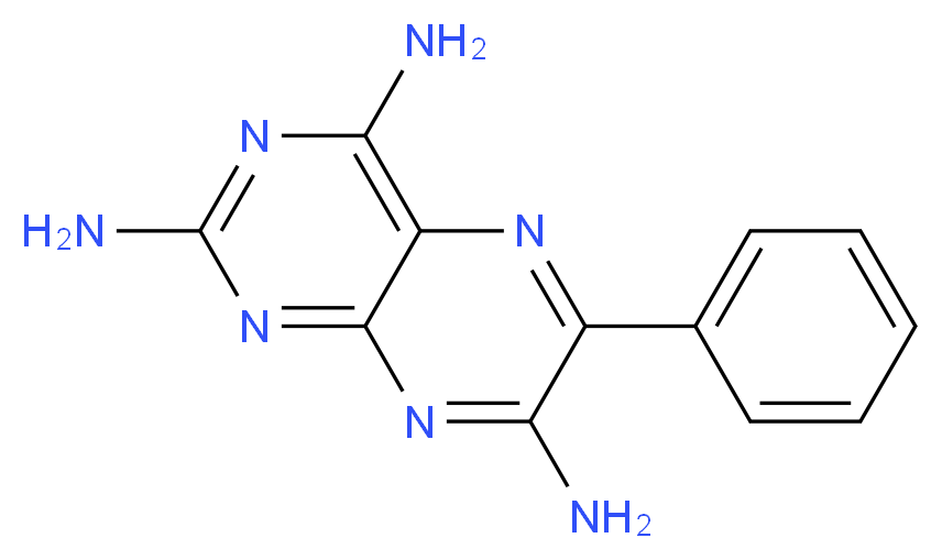 6-Phenyl-2,4,7-pteridinetriamine_分子结构_CAS_396-01-0)