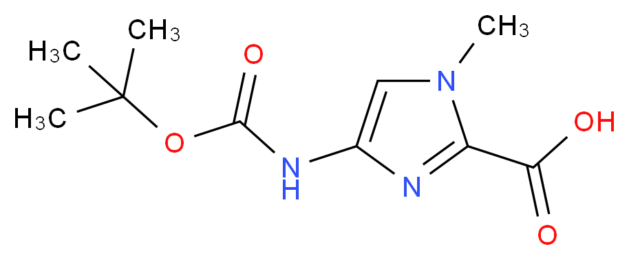 4-{[(tert-butoxy)carbonyl]amino}-1-methyl-1H-imidazole-2-carboxylic acid_分子结构_CAS_128293-64-1