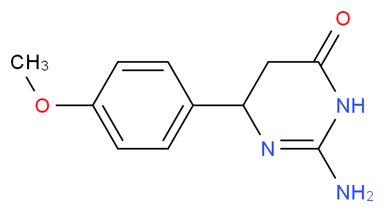 2-Amino-6-(4-methoxyphenyl)-5,6-dihydropyrimidin-4(3H)-one_分子结构_CAS_)