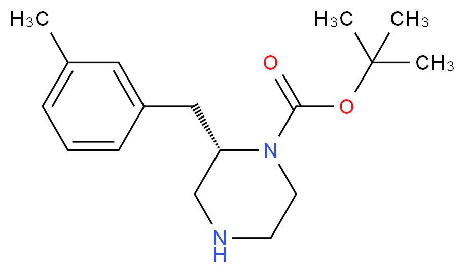 (S)-2-(3-METHYL-BENZYL)-PIPERAZINE-1-CARBOXYLIC ACID TERT-BUTYL ESTER_分子结构_CAS_)