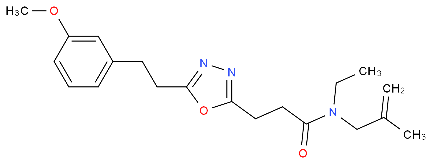 N-ethyl-3-{5-[2-(3-methoxyphenyl)ethyl]-1,3,4-oxadiazol-2-yl}-N-(2-methyl-2-propen-1-yl)propanamide_分子结构_CAS_)