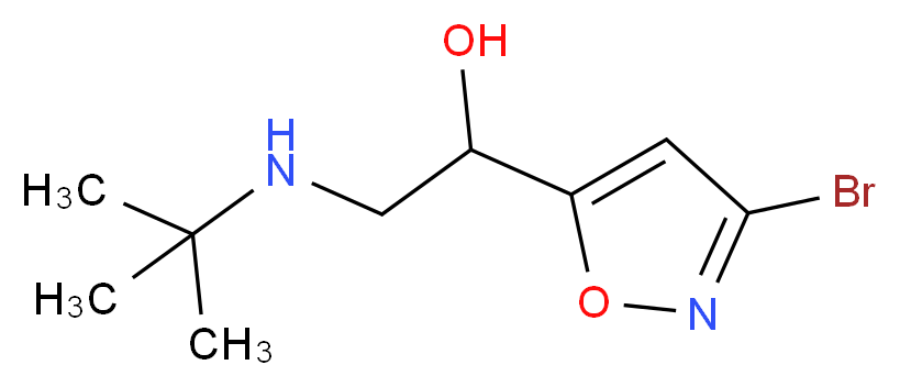 1-(3-bromo-1,2-oxazol-5-yl)-2-(tert-butylamino)ethan-1-ol_分子结构_CAS_76596-57-1
