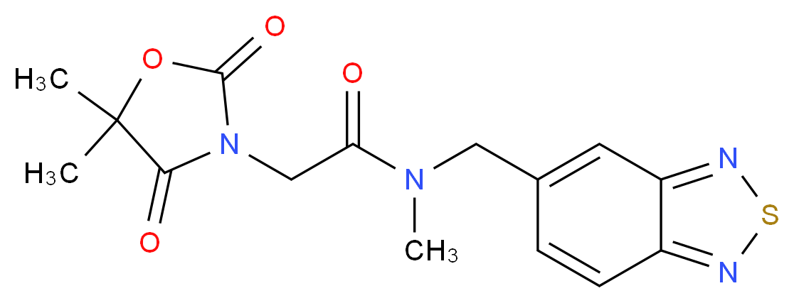 N-(2,1,3-benzothiadiazol-5-ylmethyl)-2-(5,5-dimethyl-2,4-dioxo-1,3-oxazolidin-3-yl)-N-methylacetamide_分子结构_CAS_)