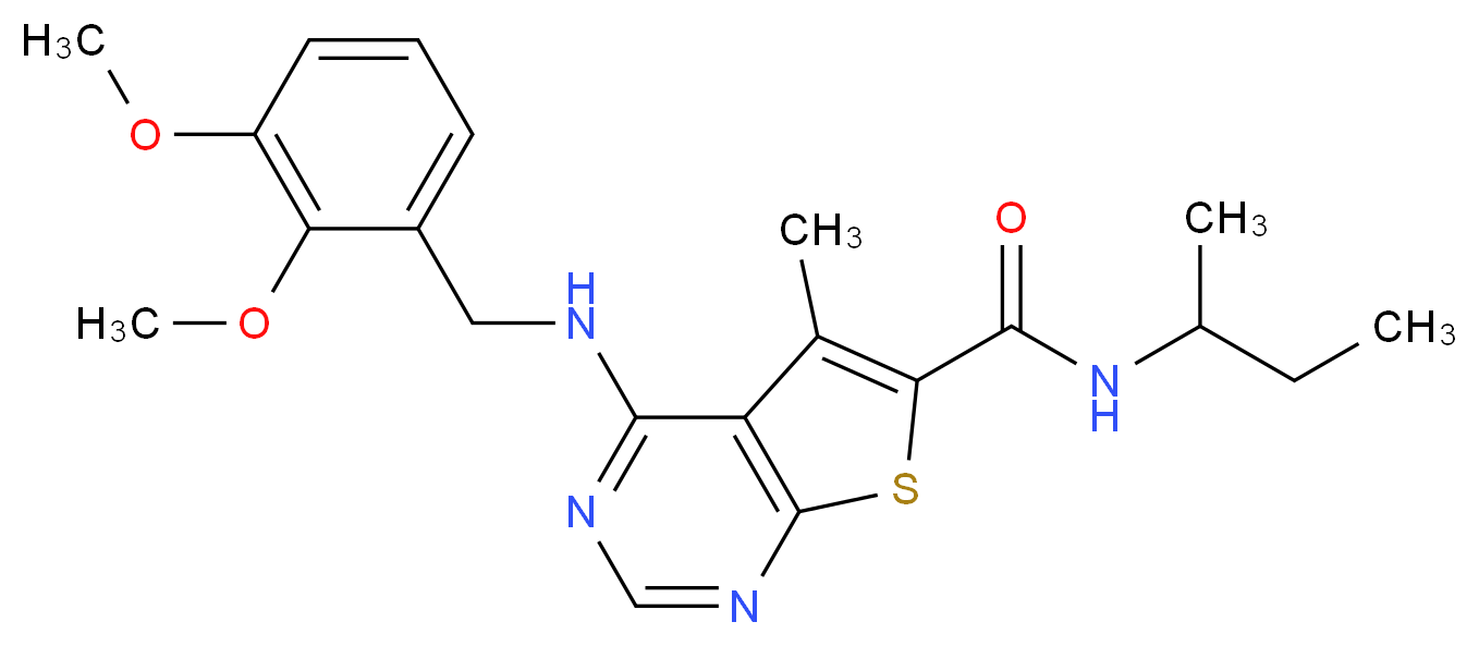 N-(sec-butyl)-4-[(2,3-dimethoxybenzyl)amino]-5-methylthieno[2,3-d]pyrimidine-6-carboxamide_分子结构_CAS_)