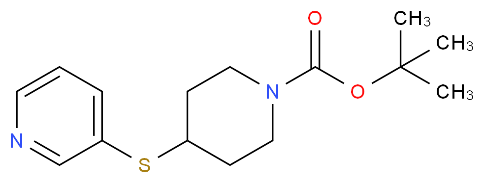 4-(Pyridin-3-ylsulfanyl)-piperidine-1-carboxylic acid tert-butyl ester_分子结构_CAS_883555-05-3)