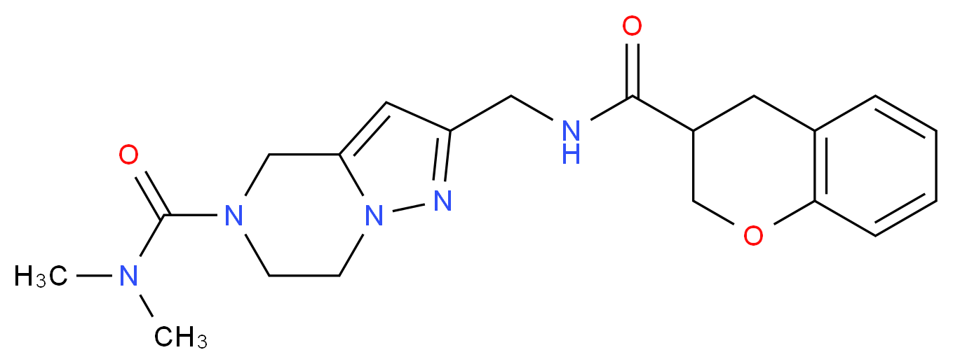 2-{[(3,4-dihydro-2H-chromen-3-ylcarbonyl)amino]methyl}-N,N-dimethyl-6,7-dihydropyrazolo[1,5-a]pyrazine-5(4H)-carboxamide_分子结构_CAS_)