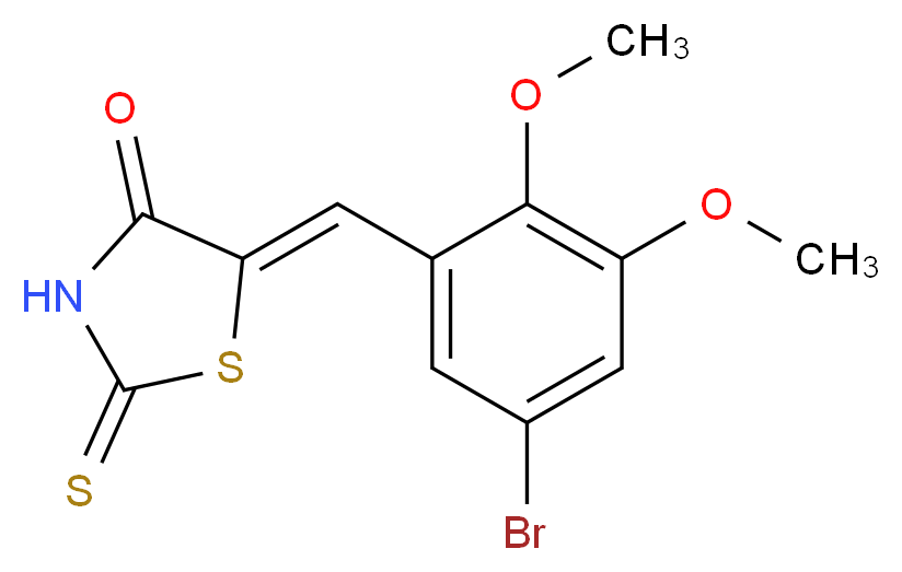 (5Z)-5-(5-bromo-2,3-dimethoxybenzylidene)-2-thioxo-1,3-thiazolidin-4-one_分子结构_CAS_352694-18-9)