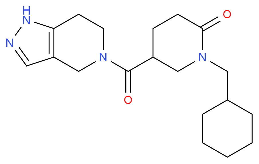 1-(cyclohexylmethyl)-5-(1,4,6,7-tetrahydro-5H-pyrazolo[4,3-c]pyridin-5-ylcarbonyl)-2-piperidinone_分子结构_CAS_)