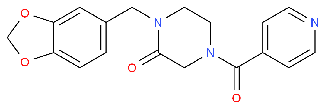 1-(1,3-benzodioxol-5-ylmethyl)-4-isonicotinoyl-2-piperazinone_分子结构_CAS_)