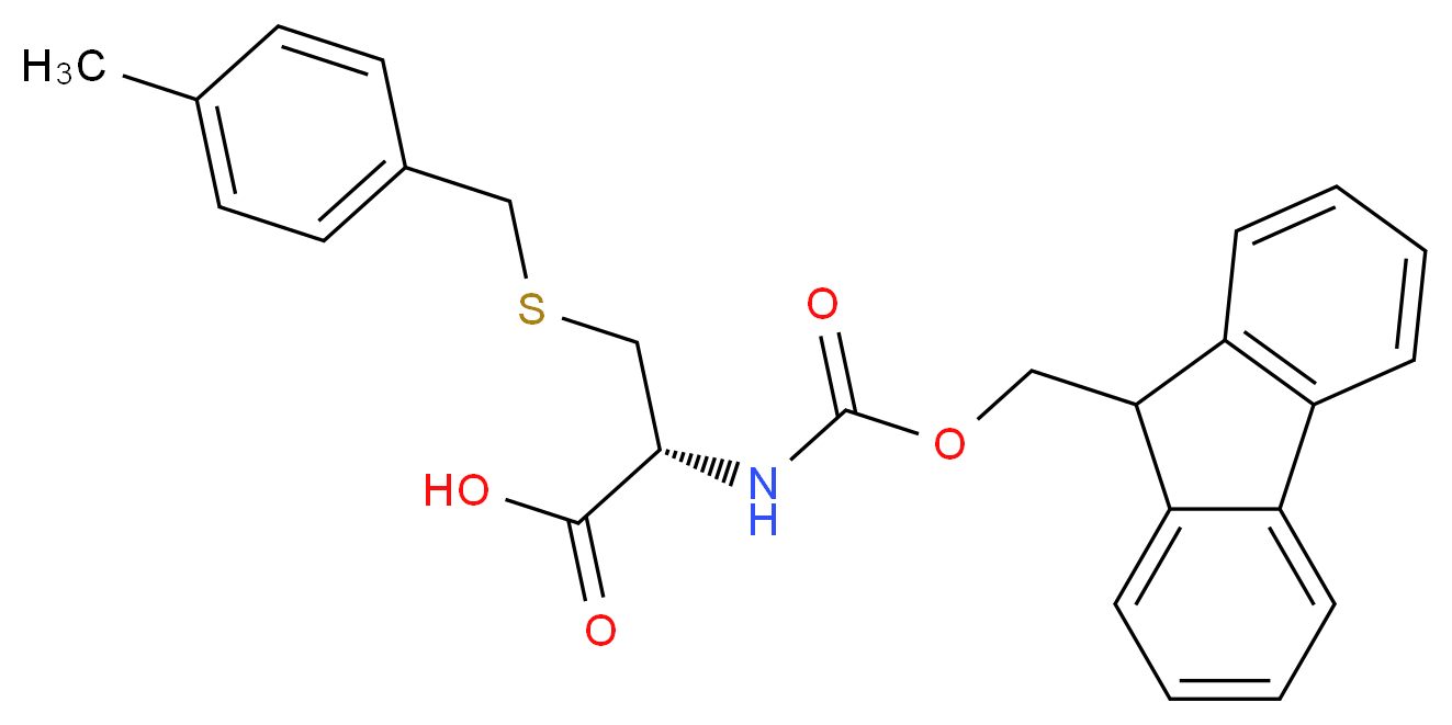 (2R)-2-{[(9H-fluoren-9-ylmethoxy)carbonyl]amino}-3-{[(4-methylphenyl)methyl]sulfanyl}propanoic acid_分子结构_CAS_136050-67-4