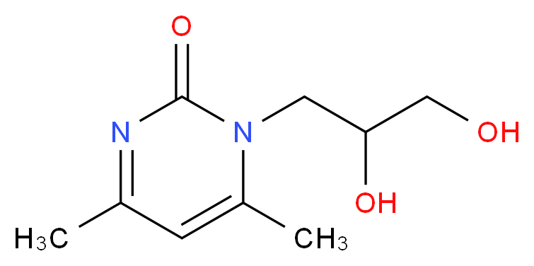 1-(2,3-dihydroxypropyl)-4,6-dimethyl-1,2-dihydropyrimidin-2-one_分子结构_CAS_88544-94-9