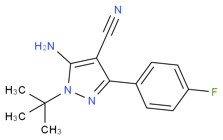 5-Amino-1-(tert-butyl)-3-(4-fluorophenyl)-1H-pyrazole-4-carbonitrile_分子结构_CAS_320422-34-2)