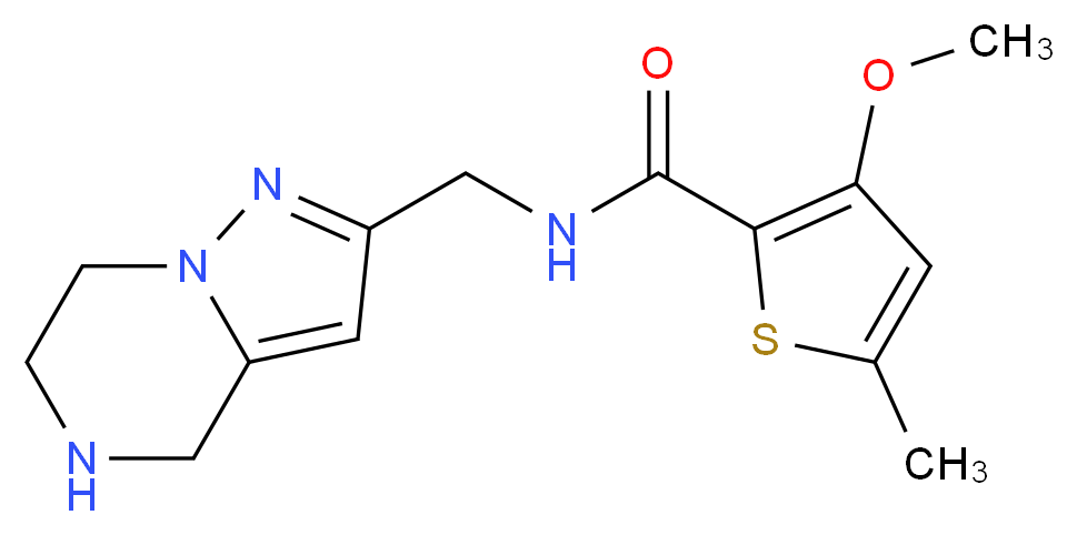 3-methoxy-5-methyl-N-(4,5,6,7-tetrahydropyrazolo[1,5-a]pyrazin-2-ylmethyl)thiophene-2-carboxamide_分子结构_CAS_)