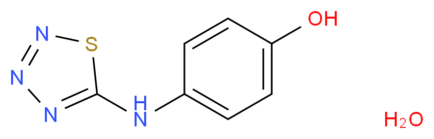 4-[(1,2,3,4-thiatriazol-5-yl)amino]phenol hydrate_分子结构_CAS_256348-45-5