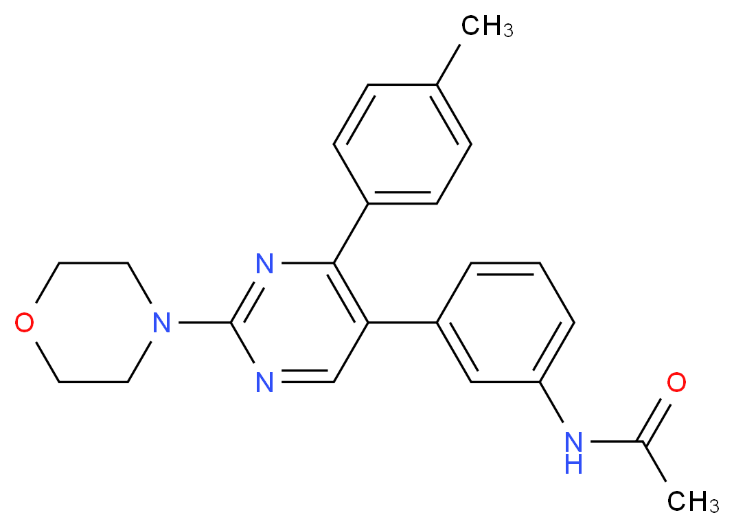 N-{3-[4-(4-methylphenyl)-2-morpholin-4-ylpyrimidin-5-yl]phenyl}acetamide_分子结构_CAS_)