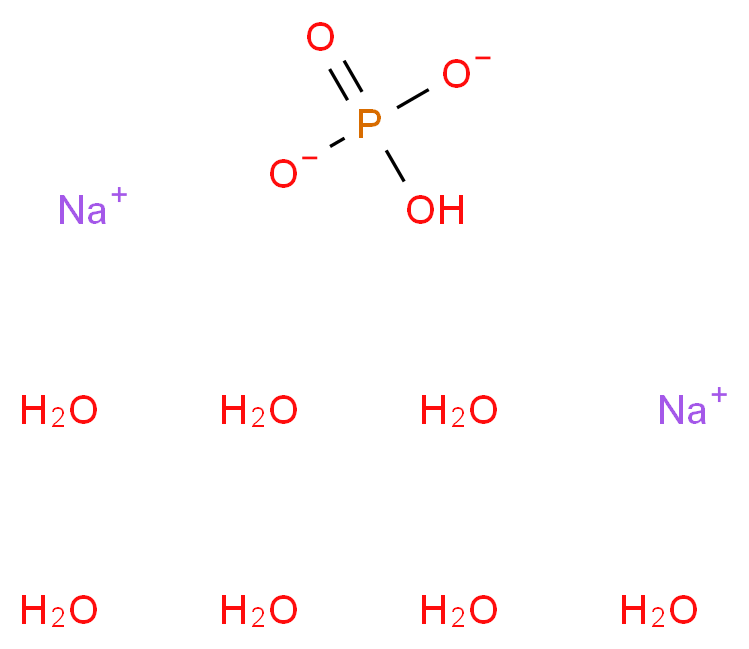 磷酸钠 二元 七水合物_分子结构_CAS_7782-85-6)