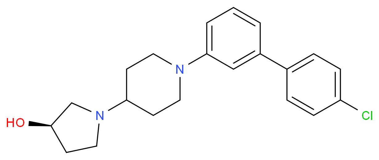 (3R)-1-[1-(4'-chloro-3-biphenylyl)-4-piperidinyl]-3-pyrrolidinol_分子结构_CAS_)