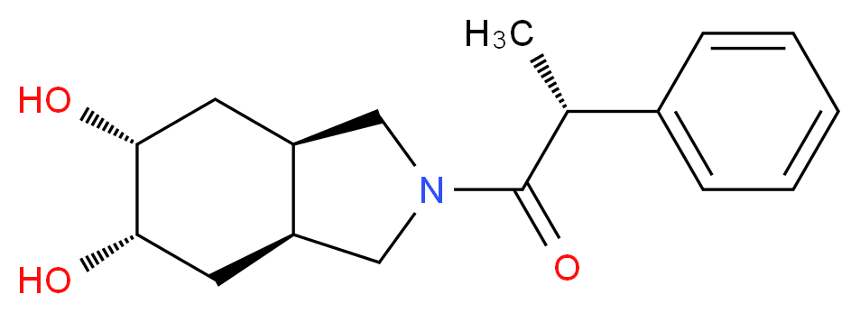 (3aR,5R,6S,7aS)-2-[(2R)-2-phenylpropanoyl]octahydro-1H-isoindole-5,6-diol_分子结构_CAS_)