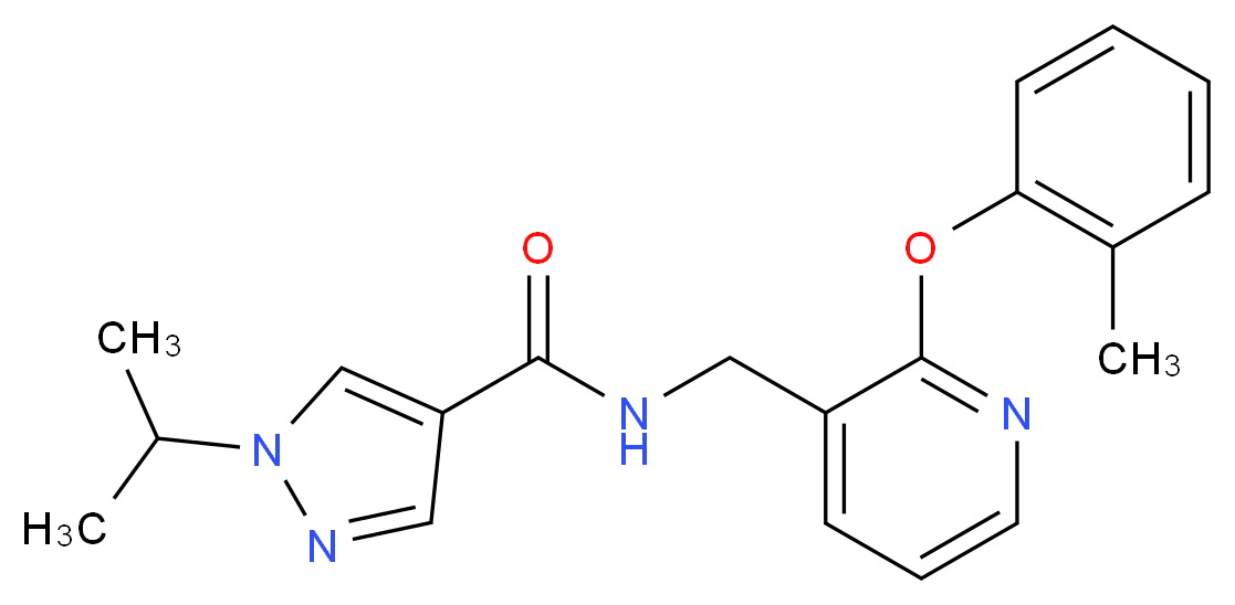 1-isopropyl-N-{[2-(2-methylphenoxy)pyridin-3-yl]methyl}-1H-pyrazole-4-carboxamide_分子结构_CAS_)