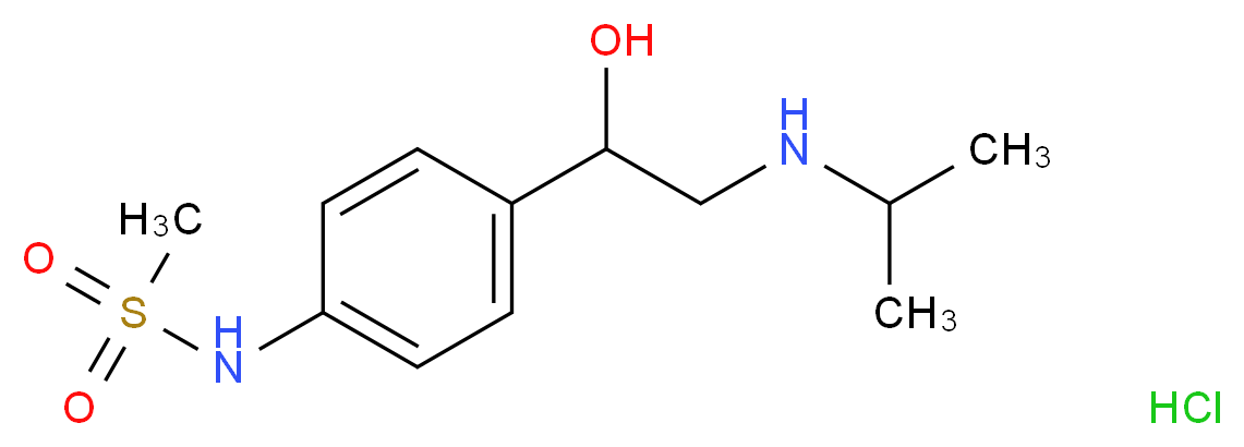 N-(4-{1-hydroxy-2-[(propan-2-yl)amino]ethyl}phenyl)methanesulfonamide hydrochloride_分子结构_CAS_959-24-0