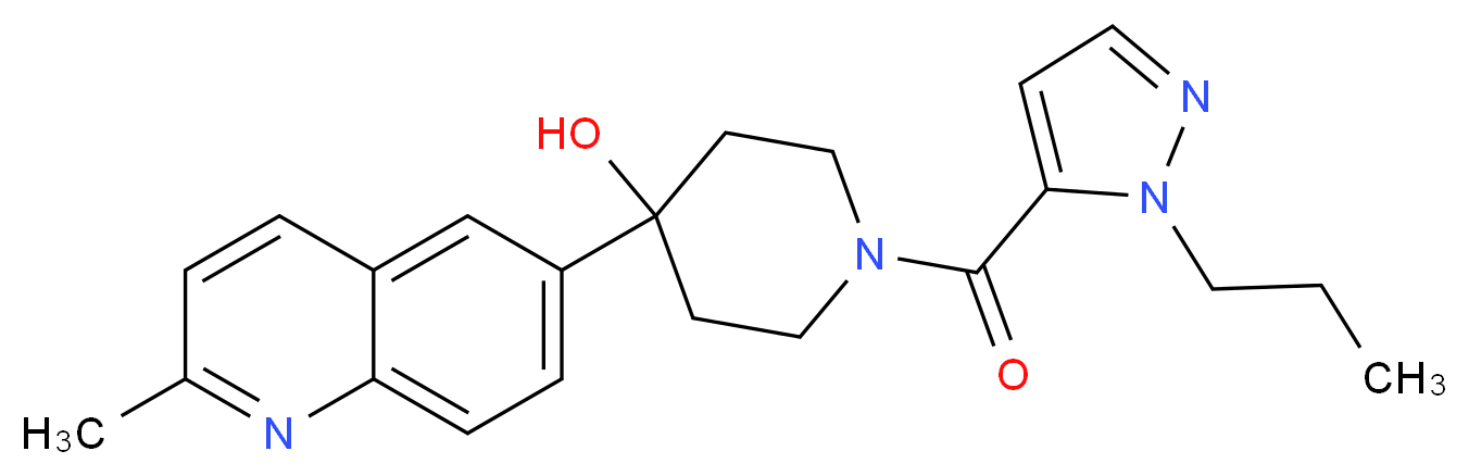 4-(2-methylquinolin-6-yl)-1-[(1-propyl-1H-pyrazol-5-yl)carbonyl]piperidin-4-ol_分子结构_CAS_)