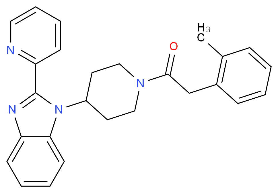 1-{1-[(2-methylphenyl)acetyl]-4-piperidinyl}-2-(2-pyridinyl)-1H-benzimidazole_分子结构_CAS_)
