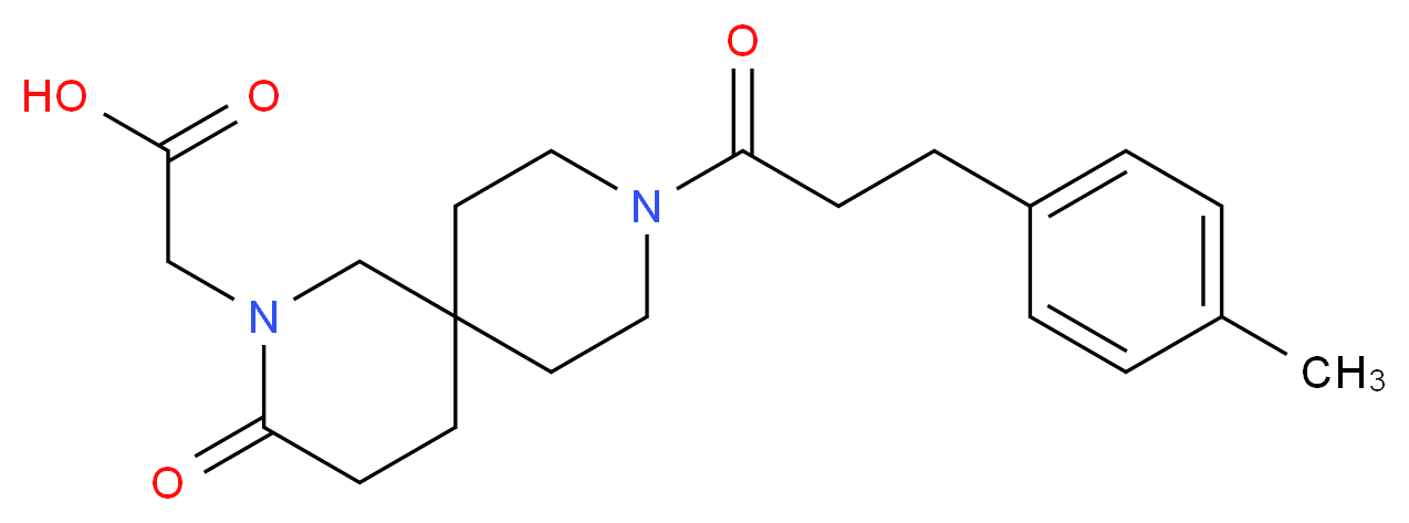 {9-[3-(4-methylphenyl)propanoyl]-3-oxo-2,9-diazaspiro[5.5]undec-2-yl}acetic acid_分子结构_CAS_)
