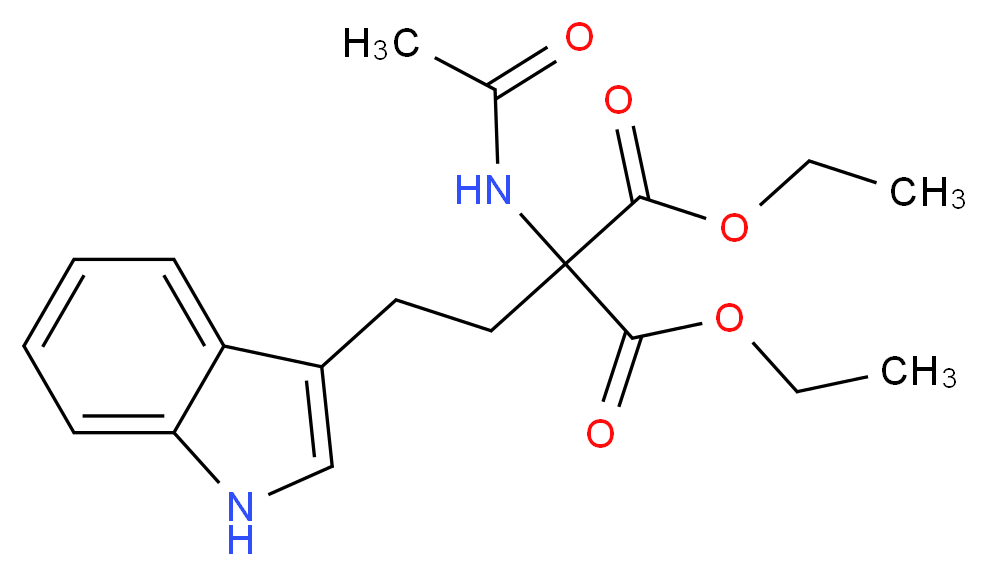 1,3-diethyl 2-acetamido-2-[2-(1H-indol-3-yl)ethyl]propanedioate_分子结构_CAS_351421-21-1